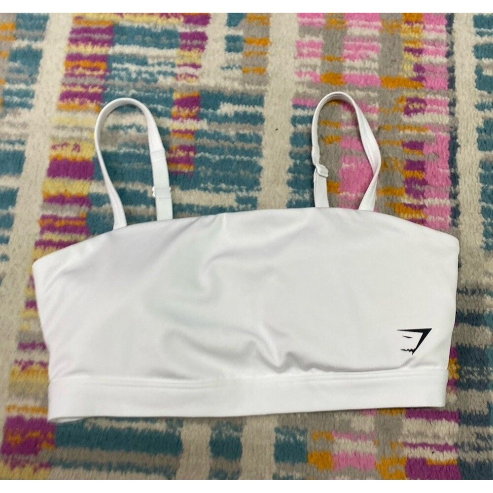 Gymshark Bandeau Sports Bra Adjustable Straps White Size Small